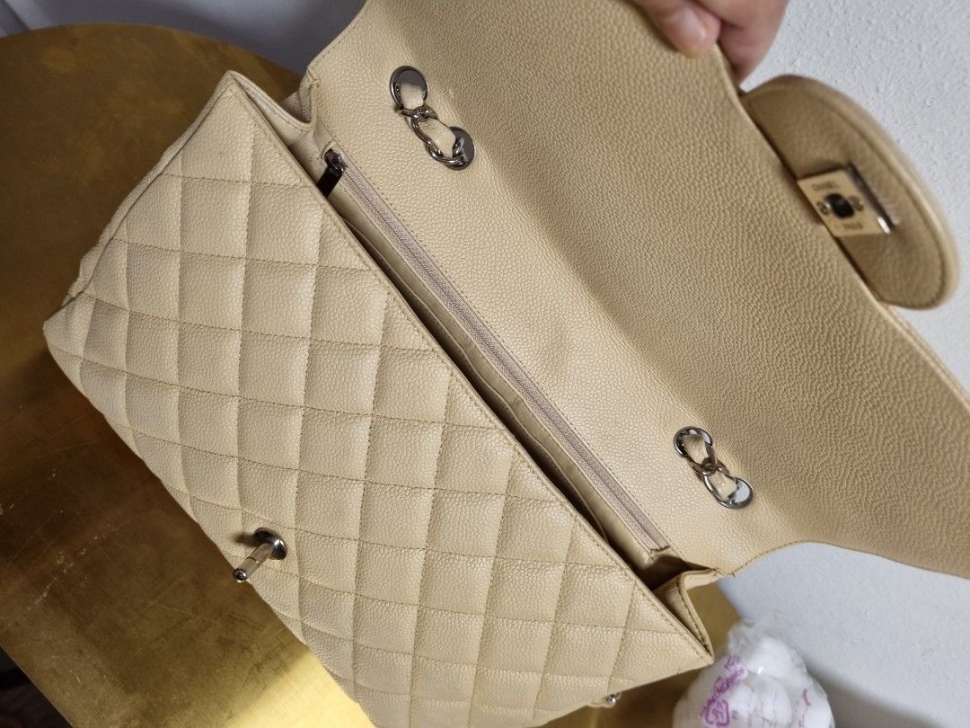 Chanel Jumbo Caviar beige, Luxury, Bags & Wallets on Carousell