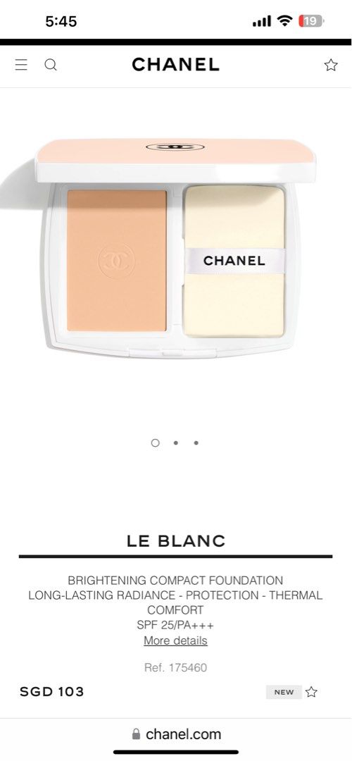 💯CHANEL LE BLANC - BRIGHTENING COMPACT FOUNDATION LONG-LASTING RADIANCE -  PROTECTION - THERMAL COMFORT SPF 25/PA+++
