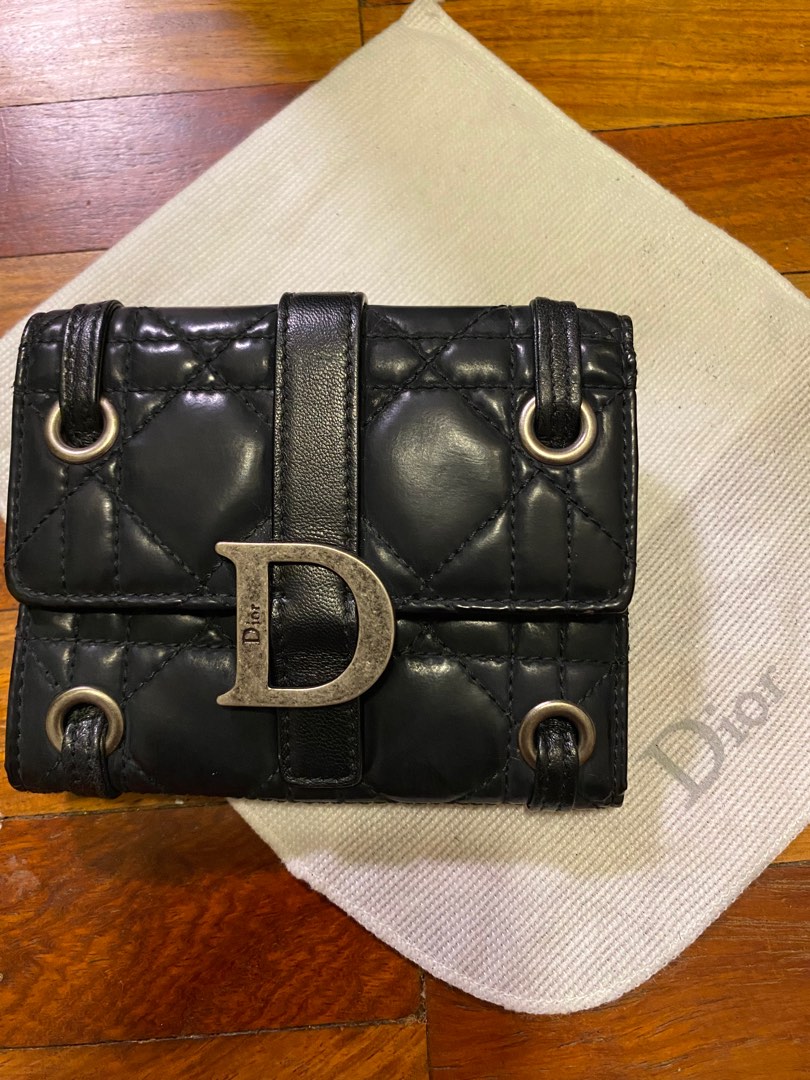 Christian Dior trifold wallet old stock with dust bag on Carousell