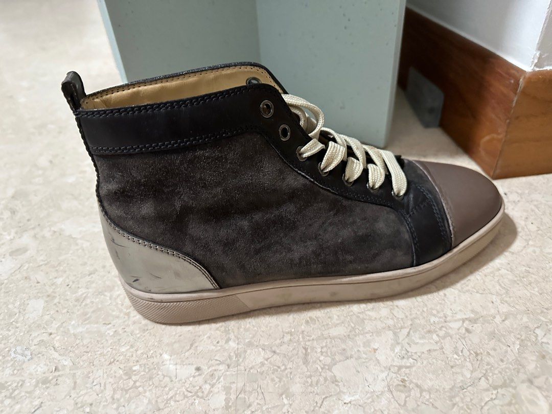 Christian louboutin shop mens grey suede