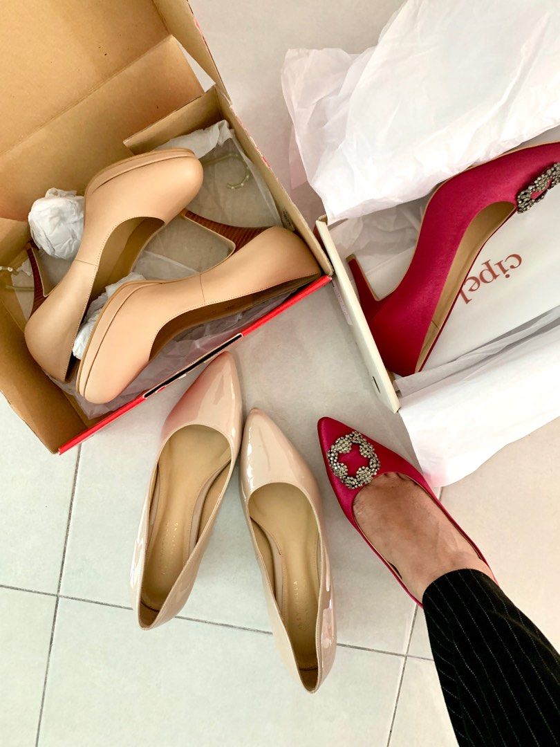 Christy Ng nude heels with box Women s Fashion Footwear Heels