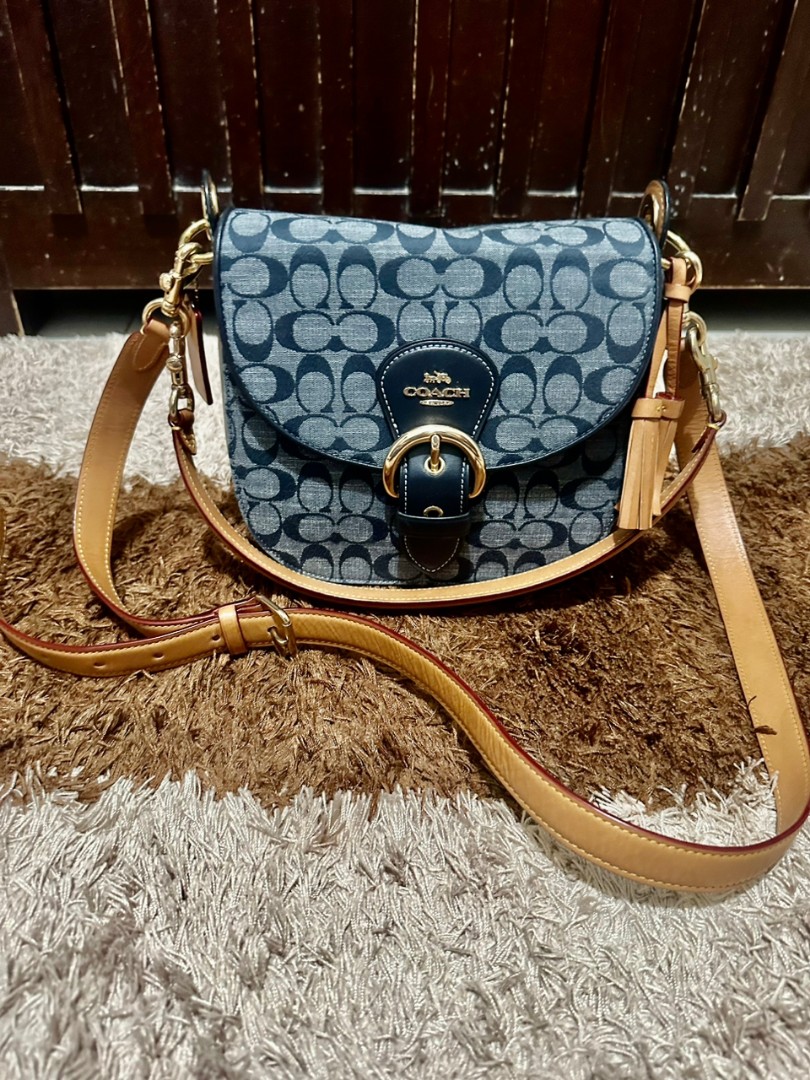 Coach+C8514+Signature+Kleo+Bag+Signature+Chambray+Denim+Crossbody+