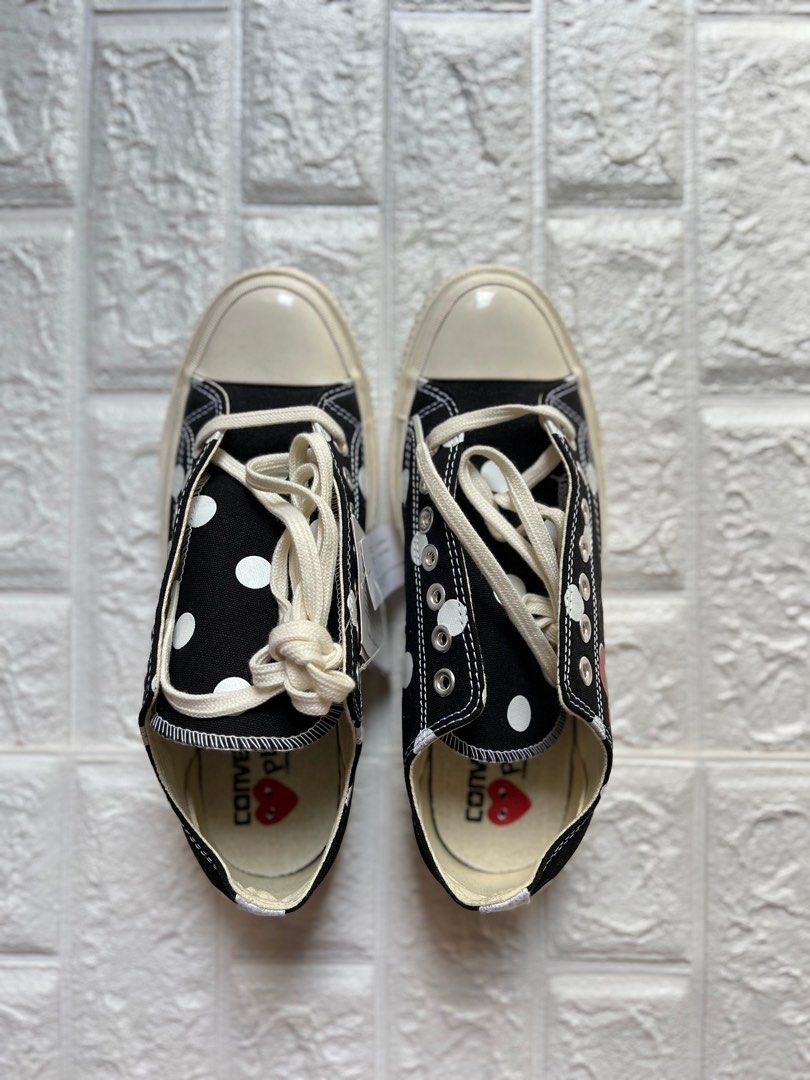 Play comme des garçons 2025 converse polka dot red heart