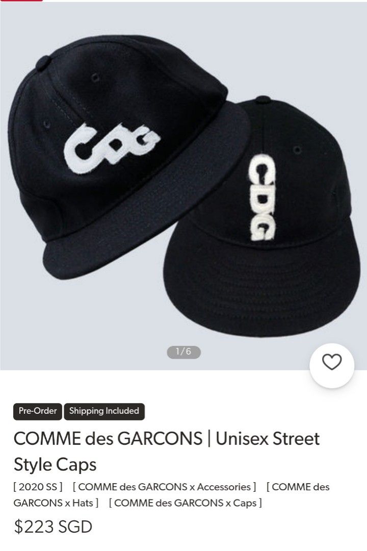 Commes des Garcons Unisex Street Style Cap, Men