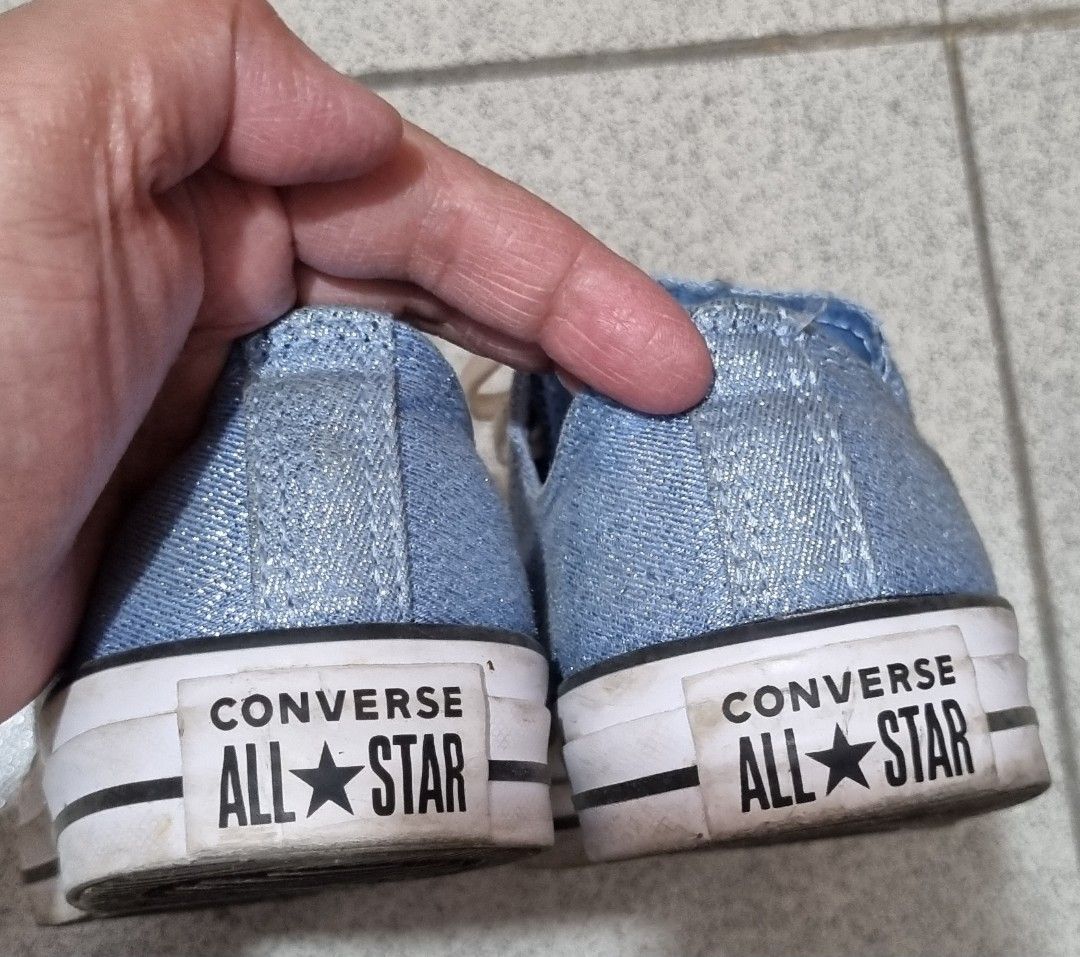 Light blue outlet glitter converse