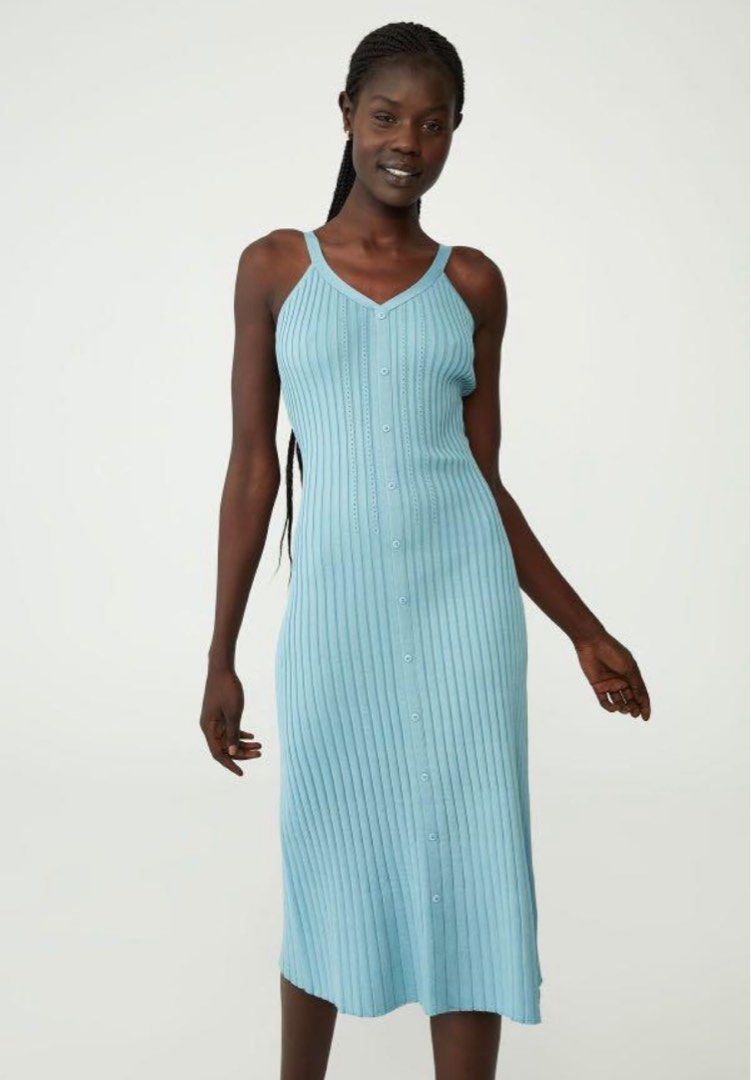 Cotton knit hotsell midi dress