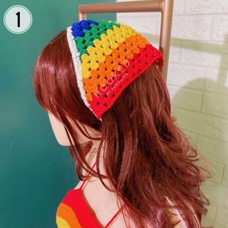Crochet Rainbow Bandana