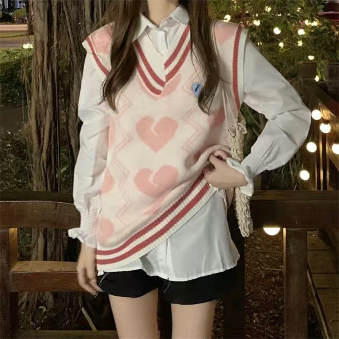 Cute heart sweater hot sale