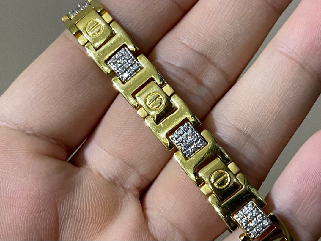 Mens gold bracelet cartier online