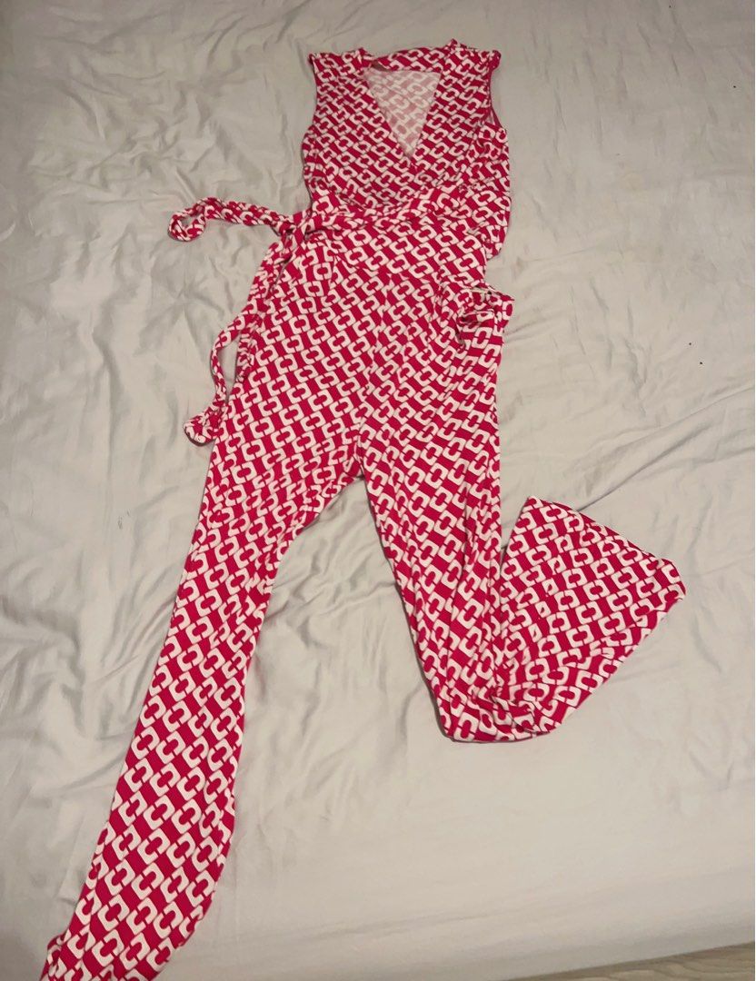 Dvf cheap pink jumpsuit