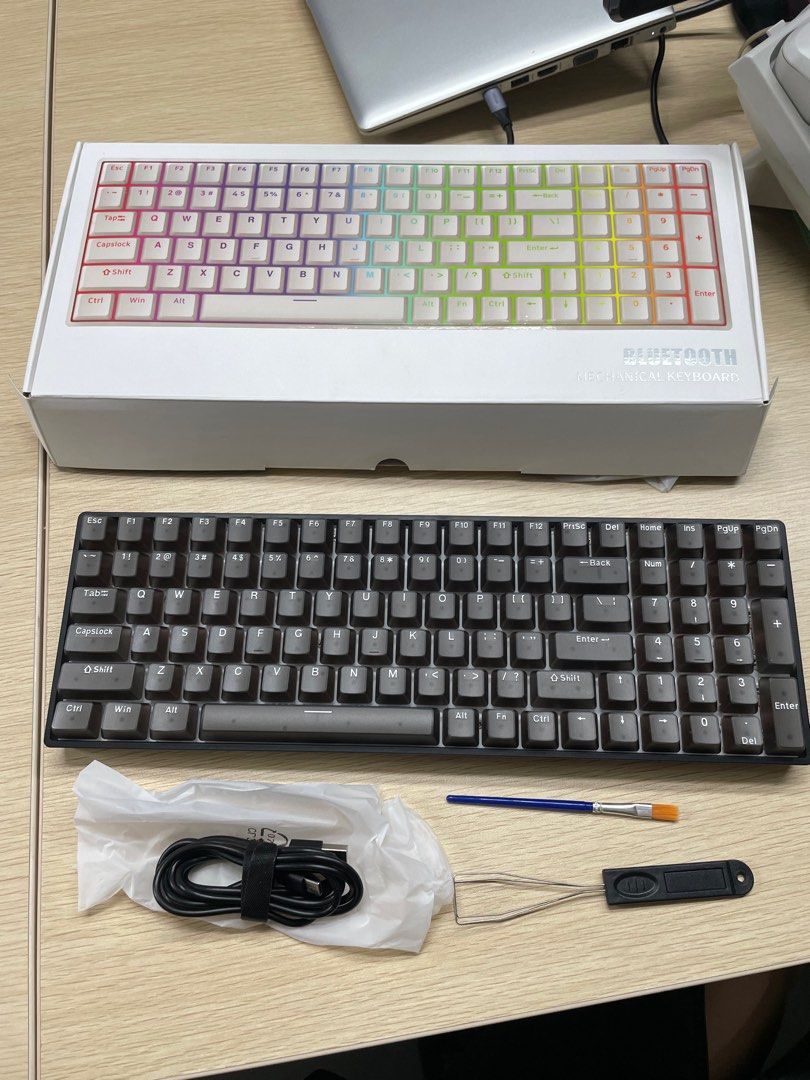 DK100 Wireless Mechanical Keyboard Kit RGB Backlight Full Key Hot