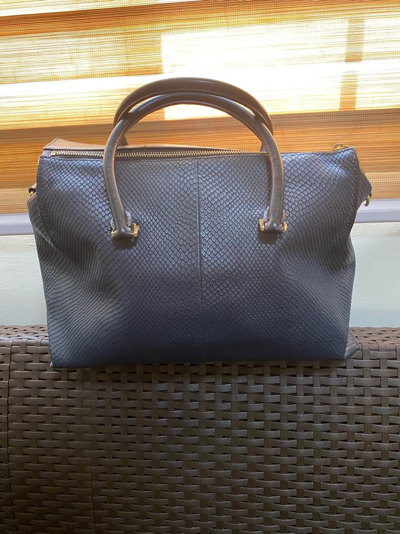Double M milano leather bag dark blue on Carousell