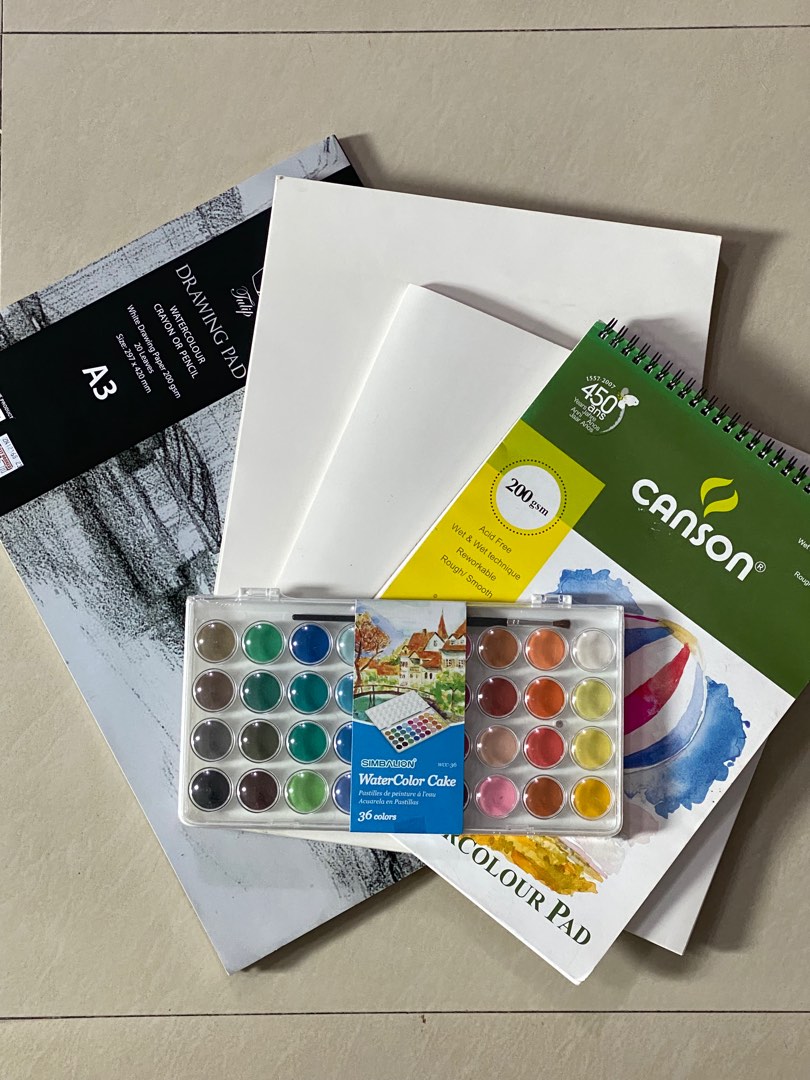 Drawing pad, Watercolor pad, card stock on Carousell