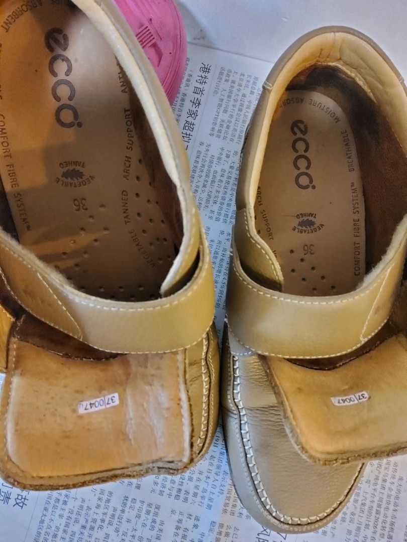 ECCO leather shoes , light brown, Women's Fashion, Footwear, Loafers on