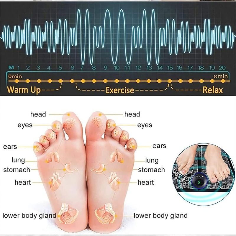 EMS Foot Massager Pad Reflexology Foot Acupoint Massage Muscle