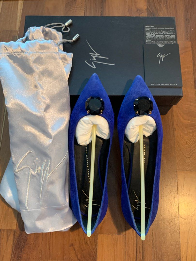EUR36 Giuseppe Zanotti Yvette 15 MEZ.SAC.SC Royal Blue Flats