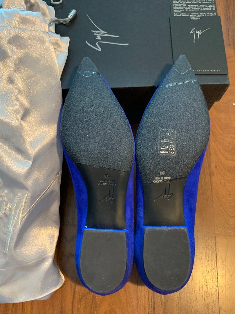 EUR36 Giuseppe Zanotti Yvette 15 MEZ.SAC.SC Royal Blue Flats