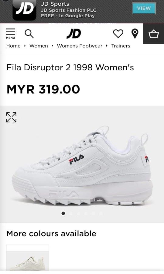 FILA Disruptor 2 1998 Woman s Size UK 5 US 6