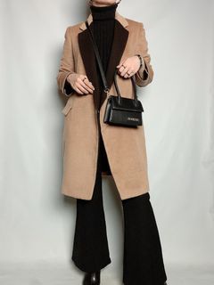 (SOLD) Fur wool coat, Blazer wool coat, Travel coat, Lightweight wool coat • Please read first the description below