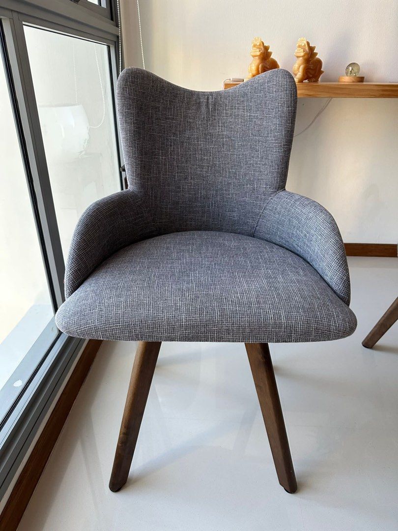 Grey cloth dining chairs per piece Furniture Home Living