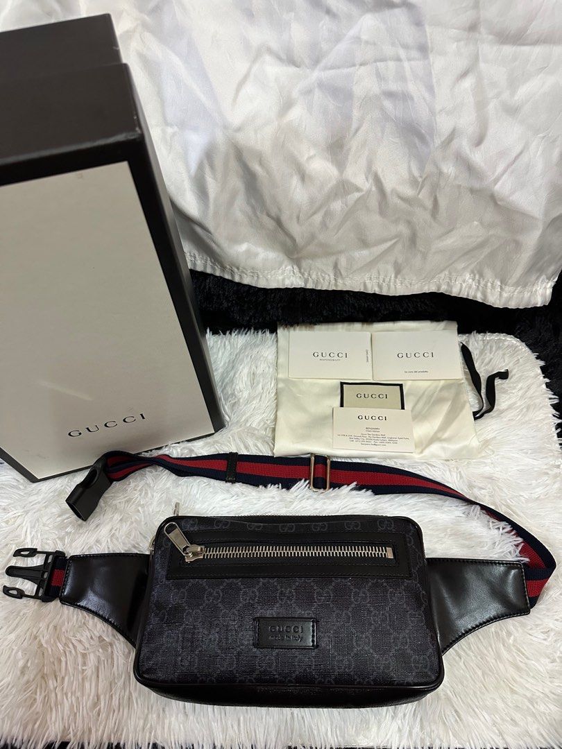 Gucci Interlocking GG Black Canvas Bum Bag