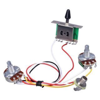 Guitar Pre-wired Harness, 3 Way Blade Toggle Switch 1V1T 500K for Electric Guitar