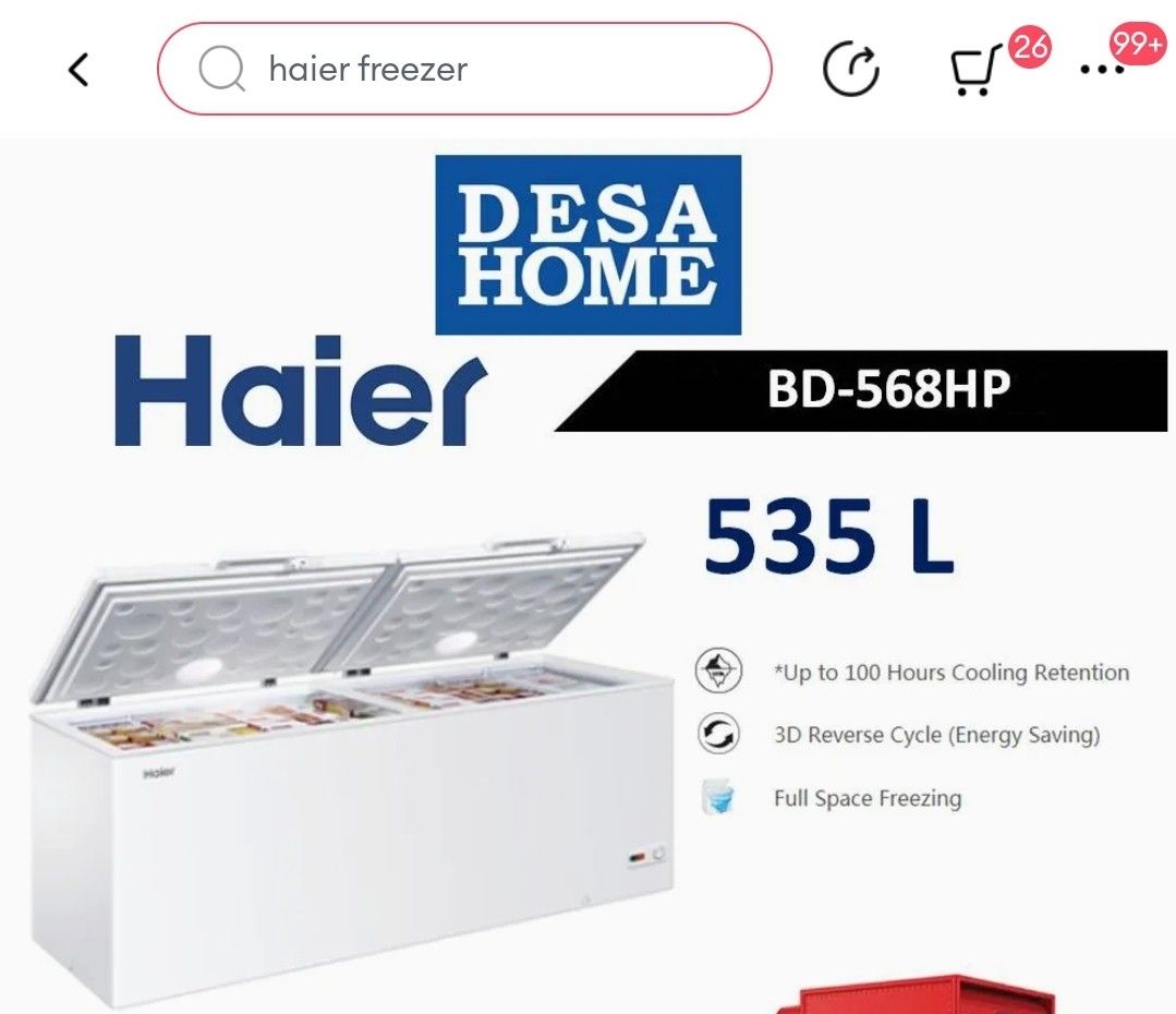 Haier Chest Freezer, TV & Home Appliances, Kitchen Appliances