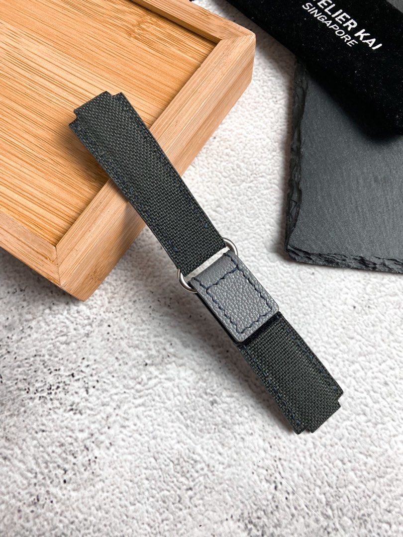 Leather velcro hot sale watch strap