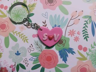 Handmade Personalized Couple Heart Gift/Token/Giveaway/Souvenir Keychain