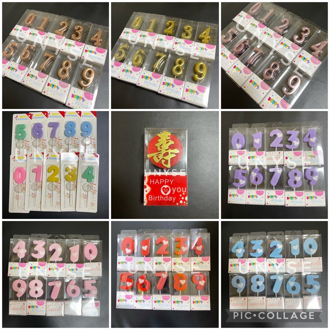 Happy Birthday Number Candles Longevity Shou Candles Cake Toppers Pastel  Heart Valentines Candles in Pink Purple Blue Red Rose Gold