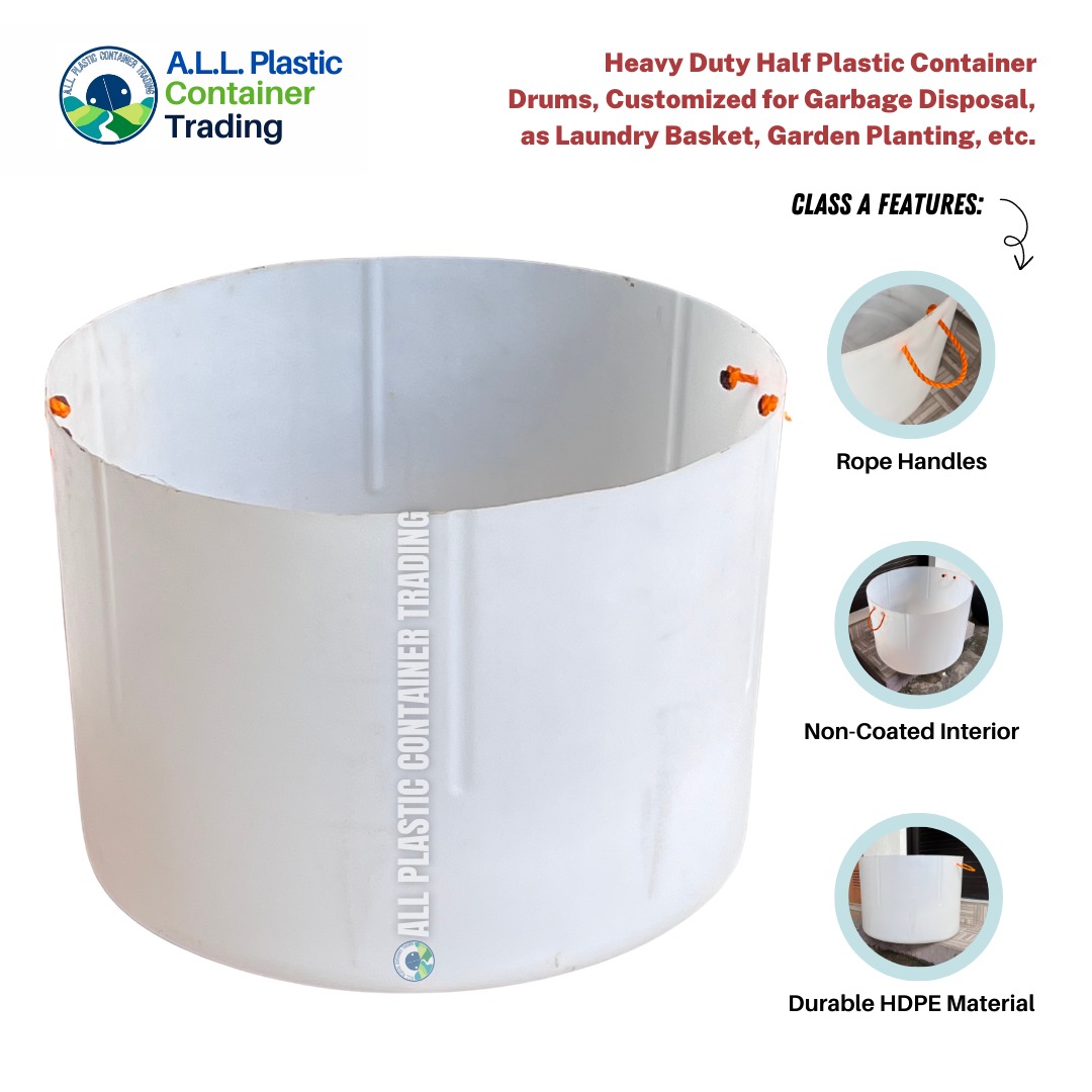 Heavy Duty Half Plastic Container Drums, Customized for Garbage