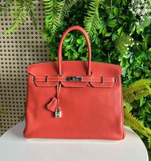 Hermès Birkin Limited Edition 25 Rouge H/Orange Poppy Verso