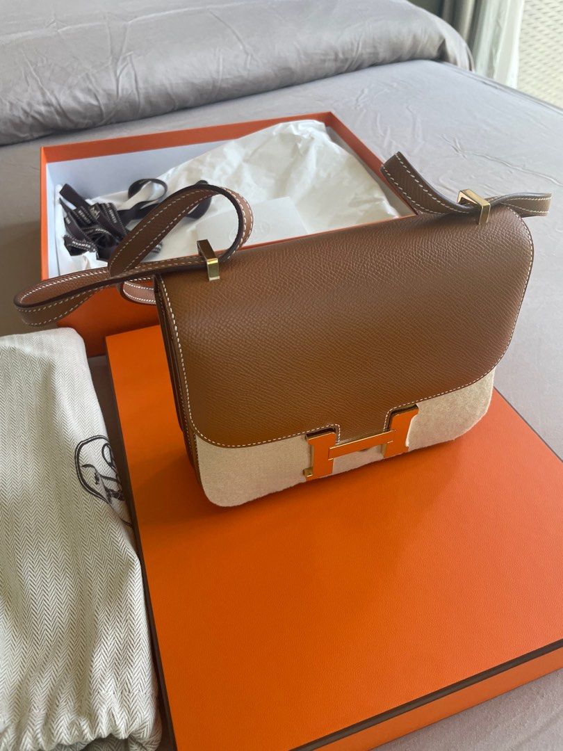 SUPER RARE! Hermes Constance 18 Metallic Silver Chèvre leather Phw, Luxury  on Carousell