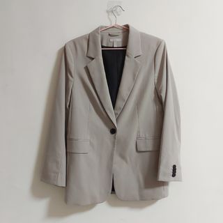 H&M 米灰色西裝外套