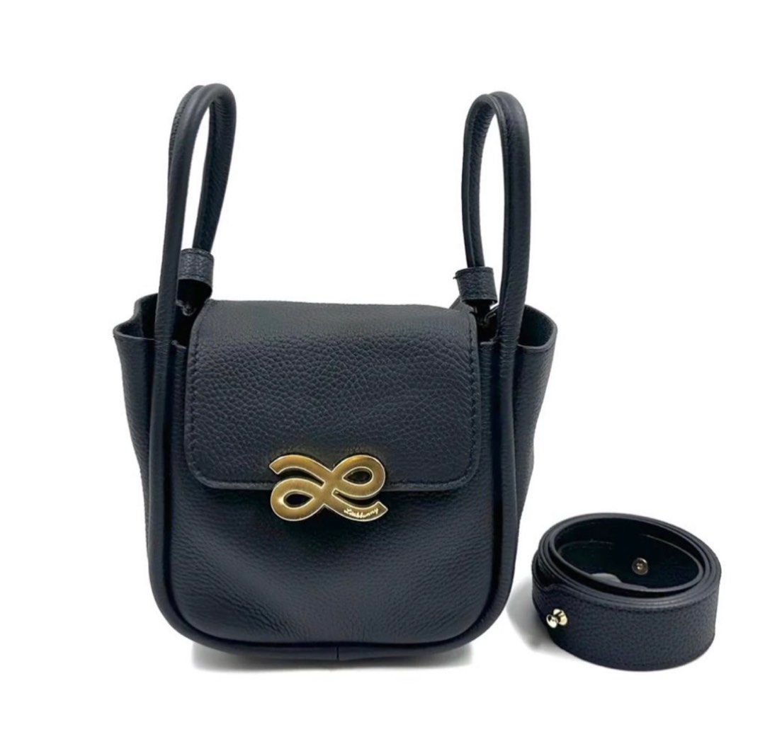 HOUSE OF LITTLE BUNNY BENTO IN BLACK GENUINE LEATHER, Women's
