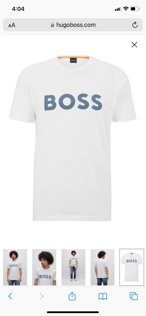 hugo boss white logo t shirt