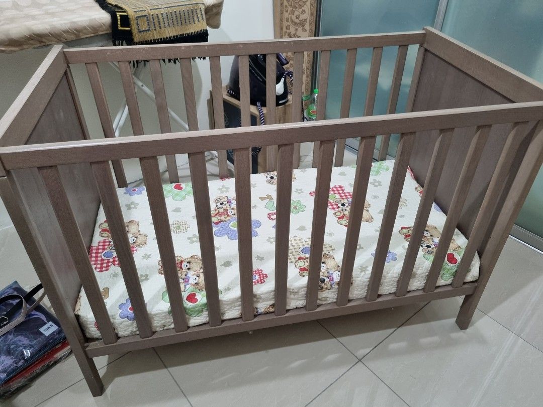 IKEA Baby cot with mattress, Babies & Kids, Baby Nursery & Kids