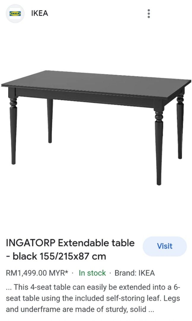 Ingatorp sales black table