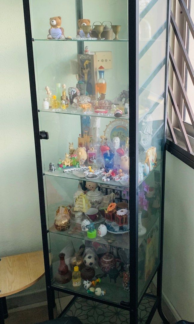 IKEA KLINGSBO Glassdoor black/clear glass, 17 3/4x70 7/8