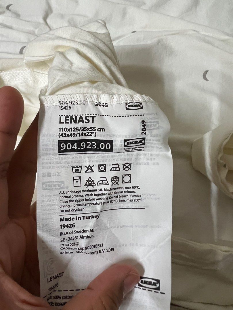 IKEA Lenast Duvet Cover and Pillowcase for BabyCot