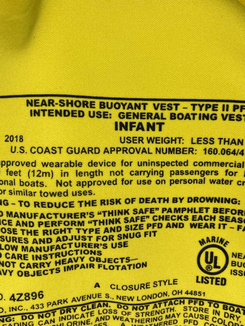 6m 1yo Infant HO Sports Life Vest Floating Jacket on Carousell