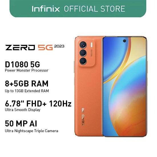 Infinix Zero 5G 2023 (Category: Android Others) located in Caloocan City. Submitted by mjmassortedfinds (Listing ID 1235602719, Image 3). Description: Infinix Zero 5G 2023 Original NTC Brandnew Sealed php 12,000 Specs Display: 6.78 inches, IPS LCD, 120Hz, 500 nits CPU: Mediatek MT6877V Dimensity 1080 GPU: Mali-G68 MC4 RAM: 8GB ROM: 256GB expandable via microSD card slot up to 256GB (dedicated) Back Camera: 50MP + Portrait + Quad Flash Light Selfi