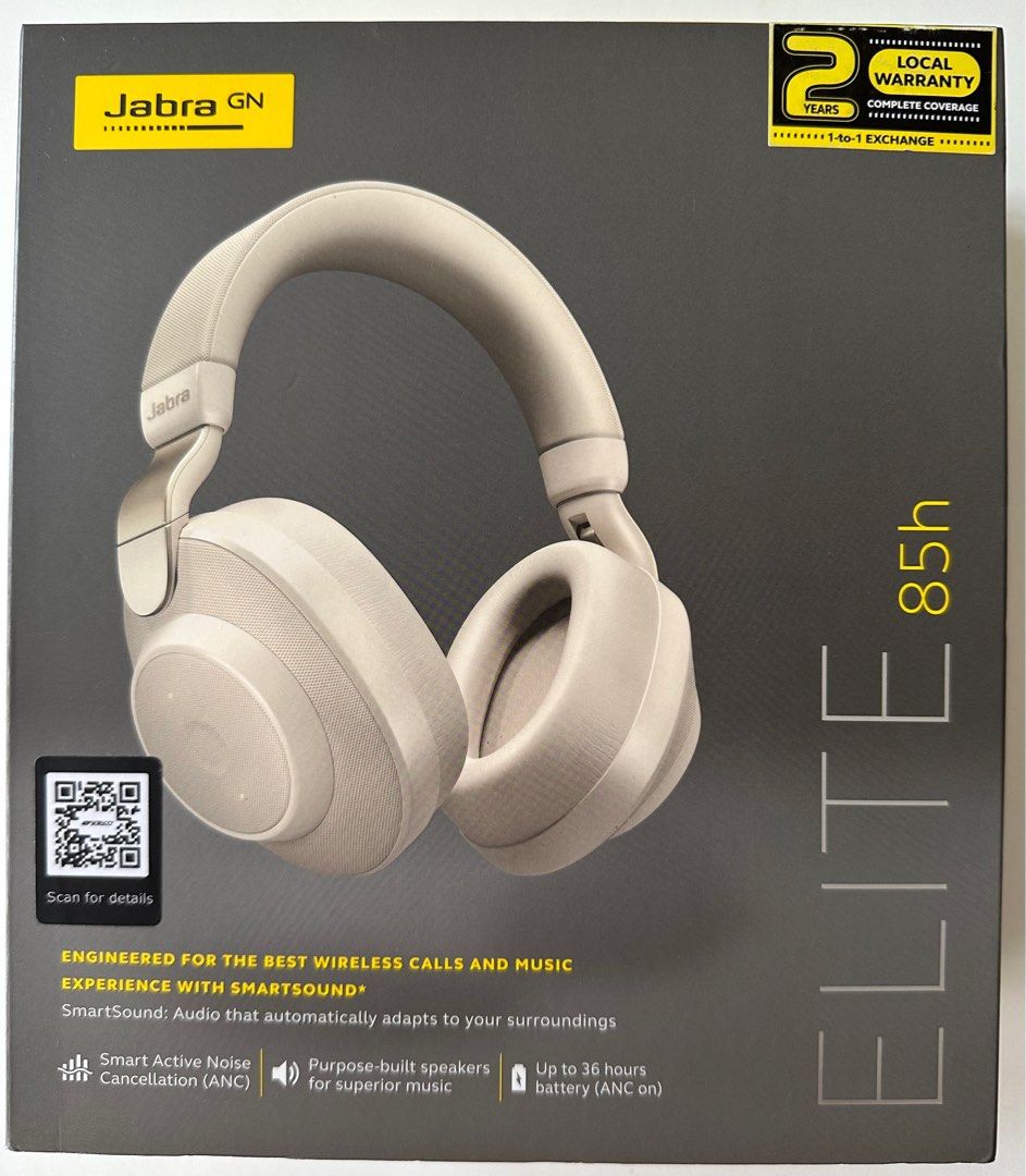 Jabra Elite 85h Wireless Noise-Canceling Headphones - Gold Beige ...