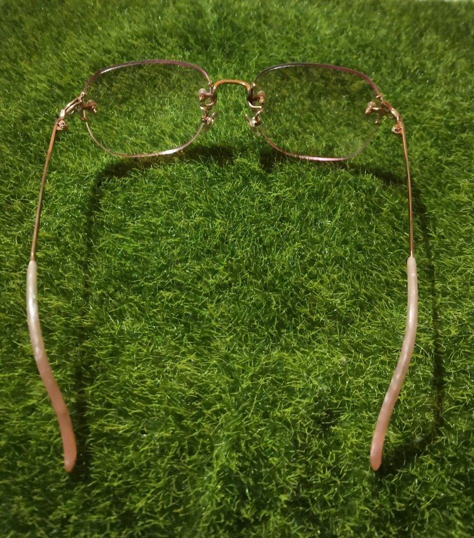 JAPANESE READING GLASSES + 2.50 VISION GRADIENT PINK RIMLESS LENS