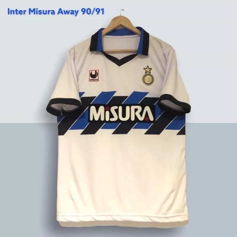 Jersey Retro Inter Milan Away 90 91 Olah Raga Baju Olahraga di