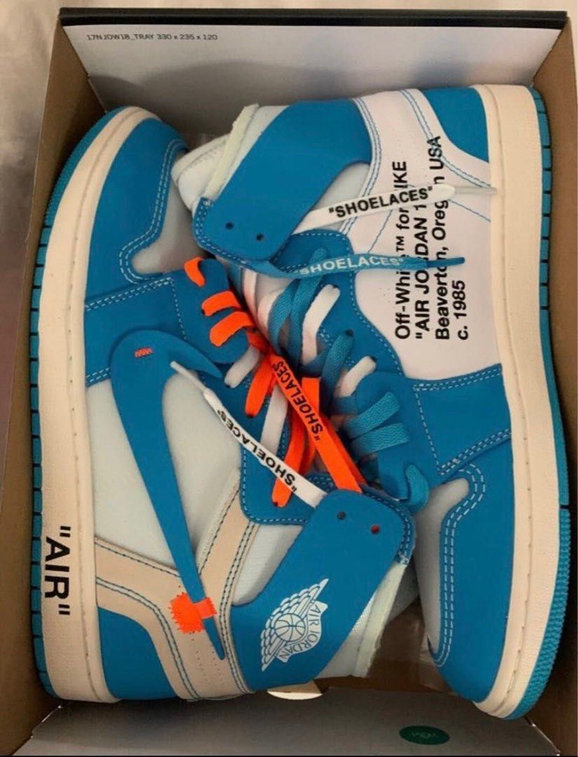 Off white online unc blue laces