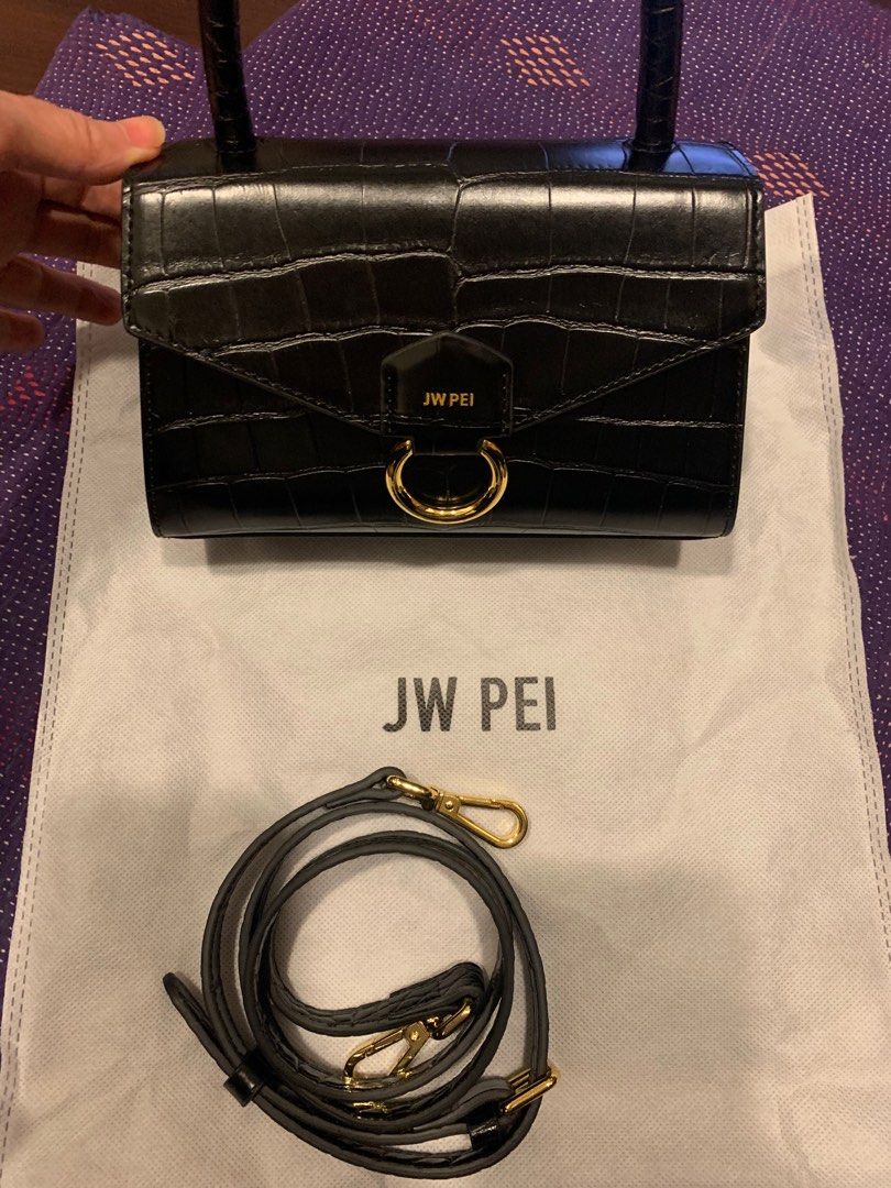JW PEI black croc top handle bag Women s Fashion Bags Wallets Cross body Bags on Carousell