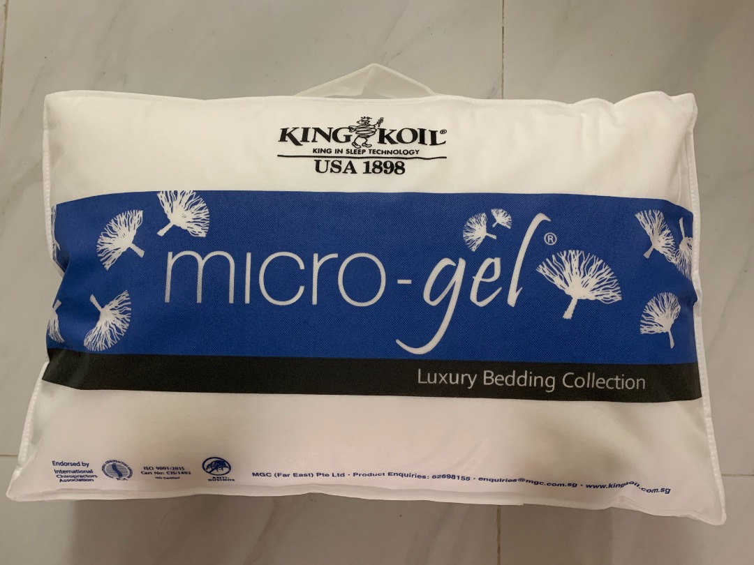 king Koil Micro Gel Pillow (Firm), Furniture & Home Living, Bedding