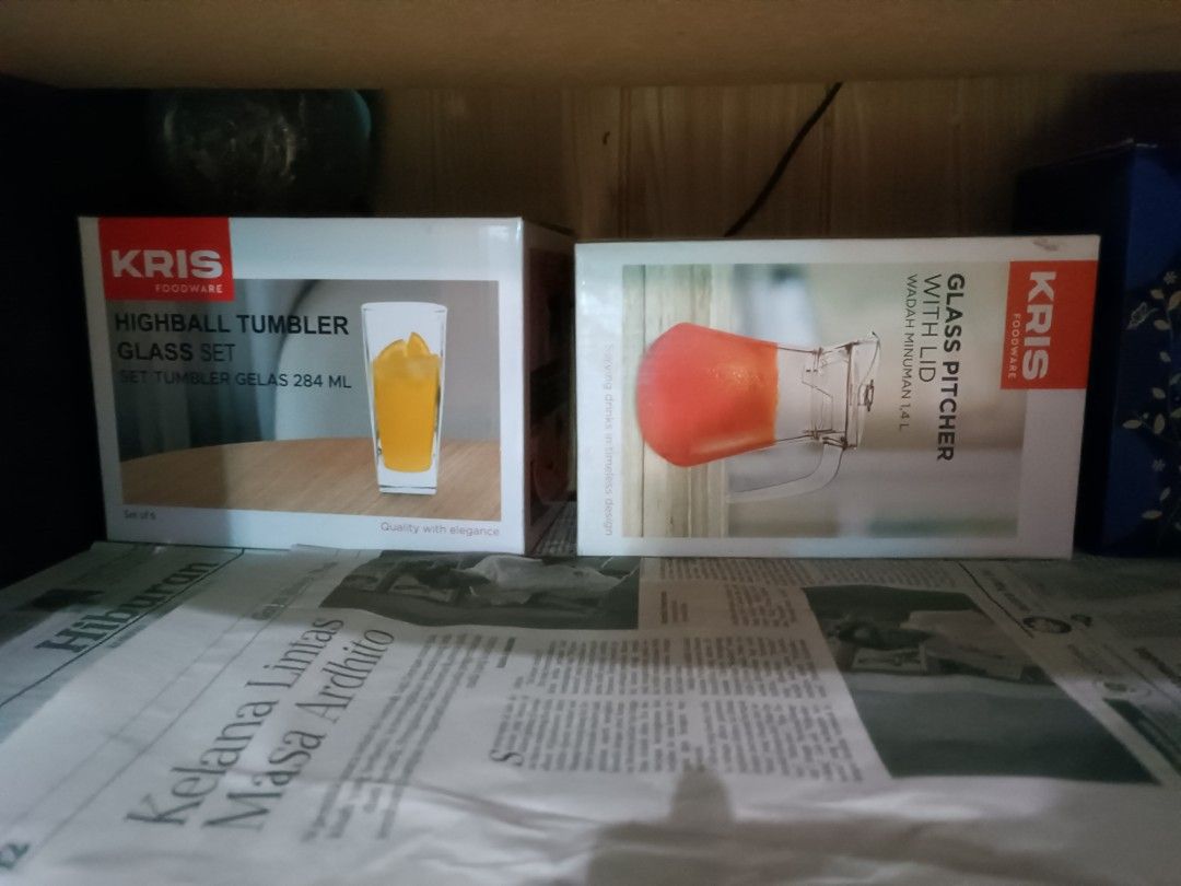 KRIS Highball Tumbler Glass Set Gelas 6 set on Carousell