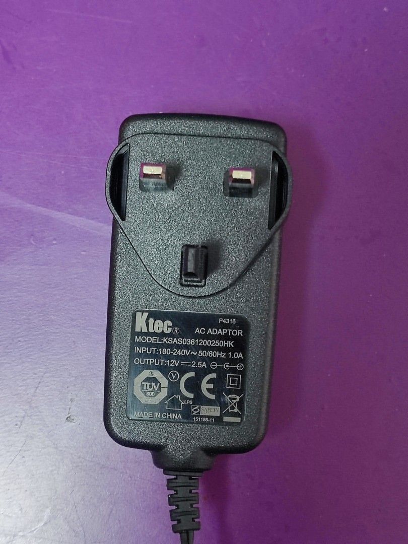 Ktec 12V adapter, Computers & Tech, Parts & Accessories, Cables ...